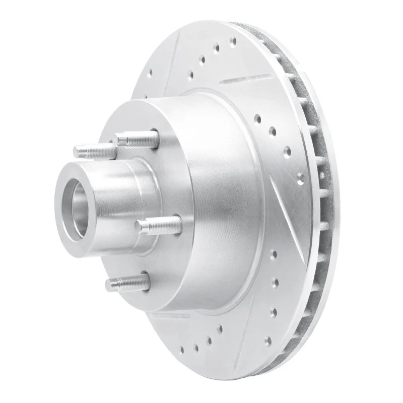 R1 79-91 Ford Country Squire Front Left Drilled & Slotted Silver Brake Rotor - Image 5