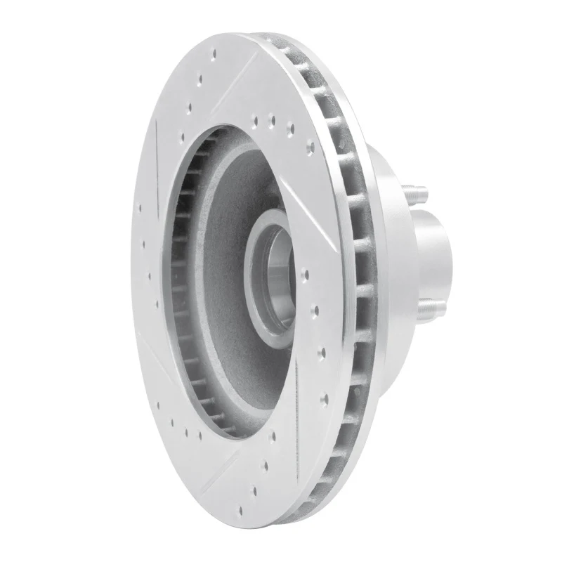 R1 79-91 Ford LTD Crown Victoria Front Right Drilled & Slotted Silver Brake Rotor - Image 2