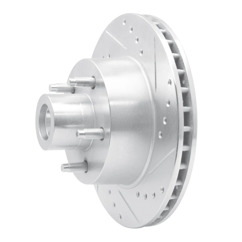 R1 79-91 Ford LTD Crown Victoria Front Right Drilled & Slotted Silver Brake Rotor - Image 3