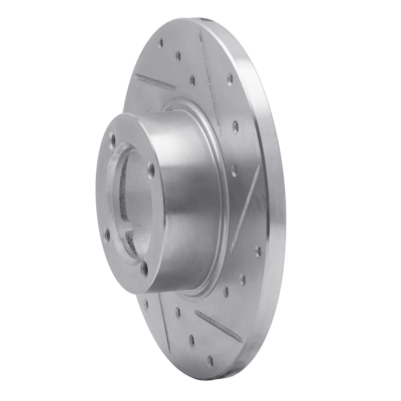 R1 80-83 Subaru GL Front Right Drilled & Slotted Silver Brake Rotor - Image 2