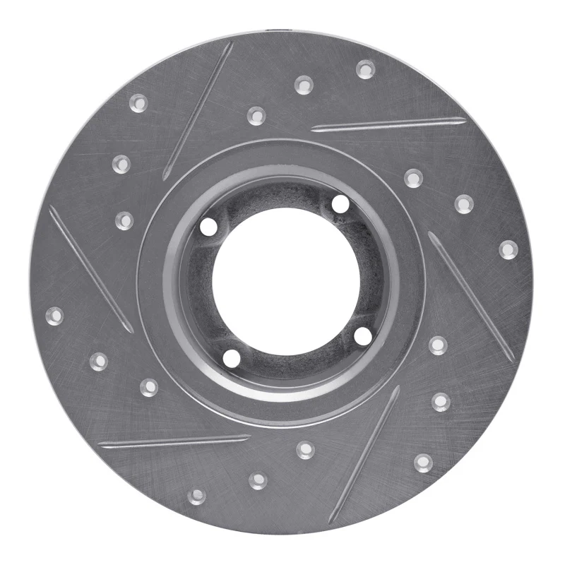 R1 80-83 Subaru GL Front Right Drilled & Slotted Silver Brake Rotor - Image 4