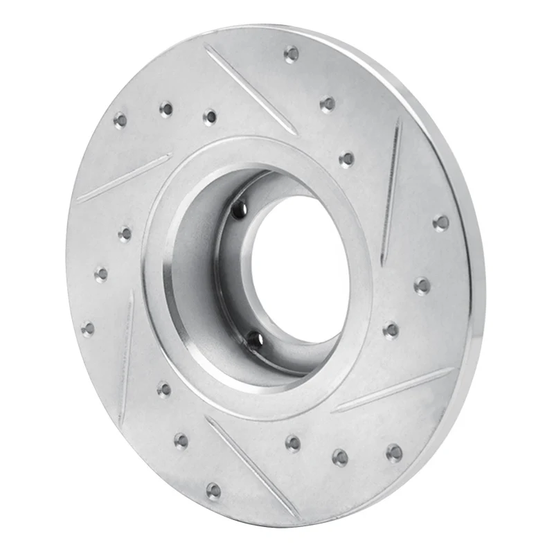 R1 80-83 Subaru STANDARD Front Left Drilled & Slotted Silver Brake Rotor - Image 4