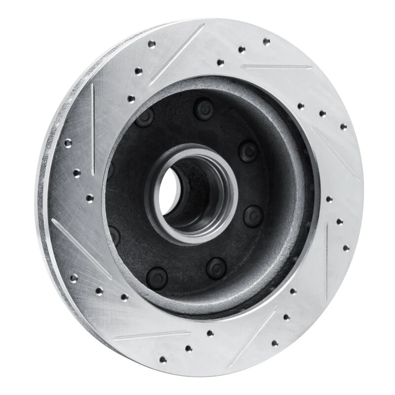 R1 80-85 Ford E-250 Econoline Club Wagon Front Right Drilled & Slotted Silver Brake Rotor - Image 3
