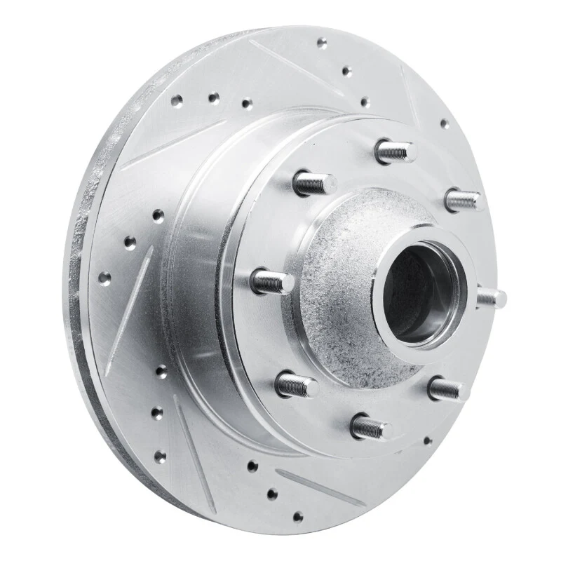 R1 80-85 Ford E-250 Econoline Club Wagon Front Right Drilled & Slotted Silver Brake Rotor - Image 4