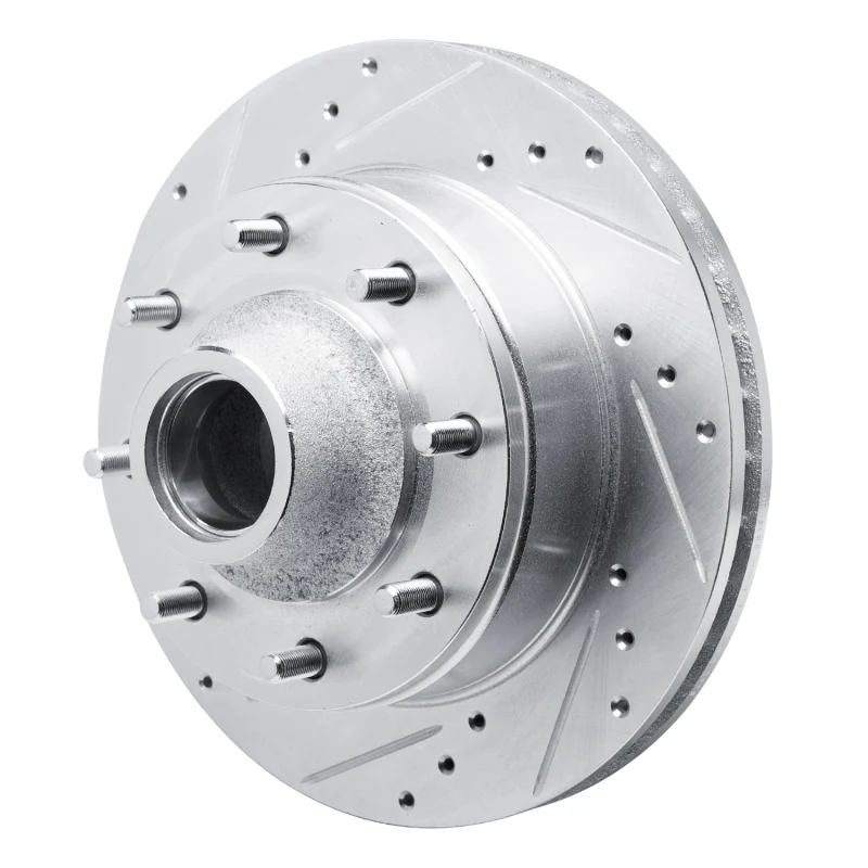 R1 80-85 Ford E-250 Econoline Front Left Drilled & Slotted Silver Brake Rotor - Image 2