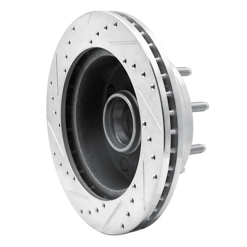 R1 80-85 Ford E-350 Econoline Club Wagon Front Right Drilled & Slotted Silver Brake Rotor - Image 2