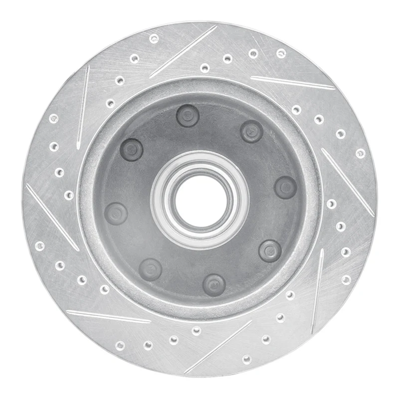 R1 80-85 Ford E-350 Econoline Club Wagon Front Right Drilled & Slotted Silver Brake Rotor - Image 3