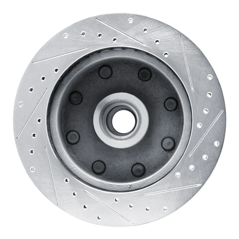 R1 80-85 Ford F-250 2WD (Excl Super Duty) Front Left Drilled & Slotted Silver Brake Rotor - Image 5
