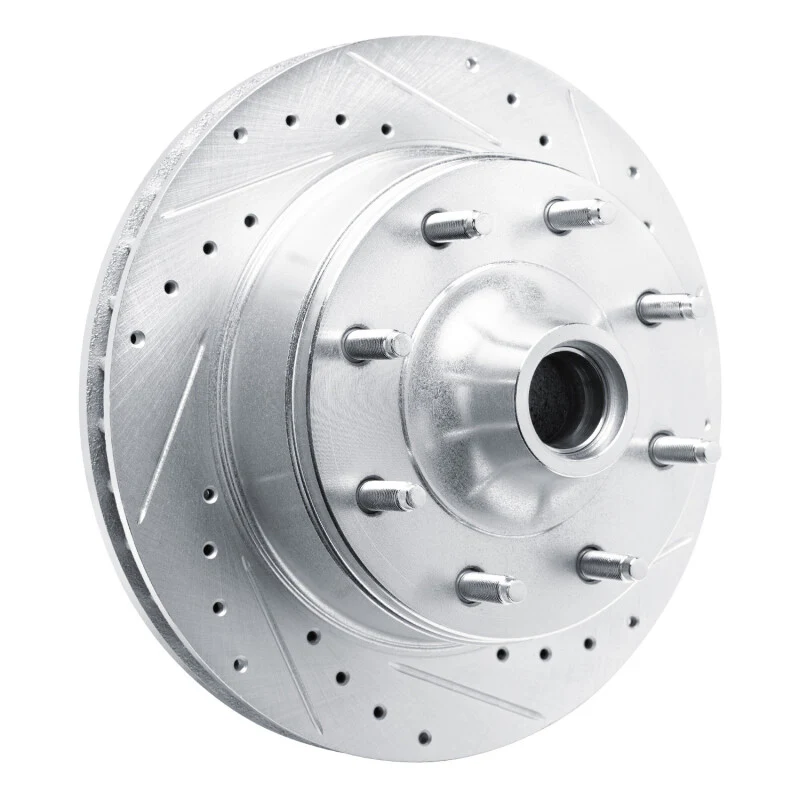 R1 80-85 Ford F-250 2WD (Excl Super Duty) Front Right Drilled & Slotted Silver Brake Rotor - Image 3