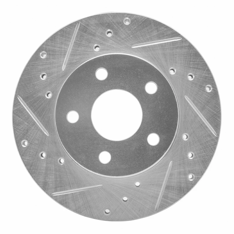 R1 80-89 Buick SKYLARK Front Left Drilled & Slotted Silver Brake Rotor