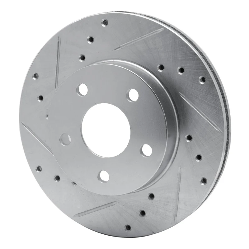 R1 80-89 Buick SKYLARK Front Left Drilled & Slotted Silver Brake Rotor - Image 3