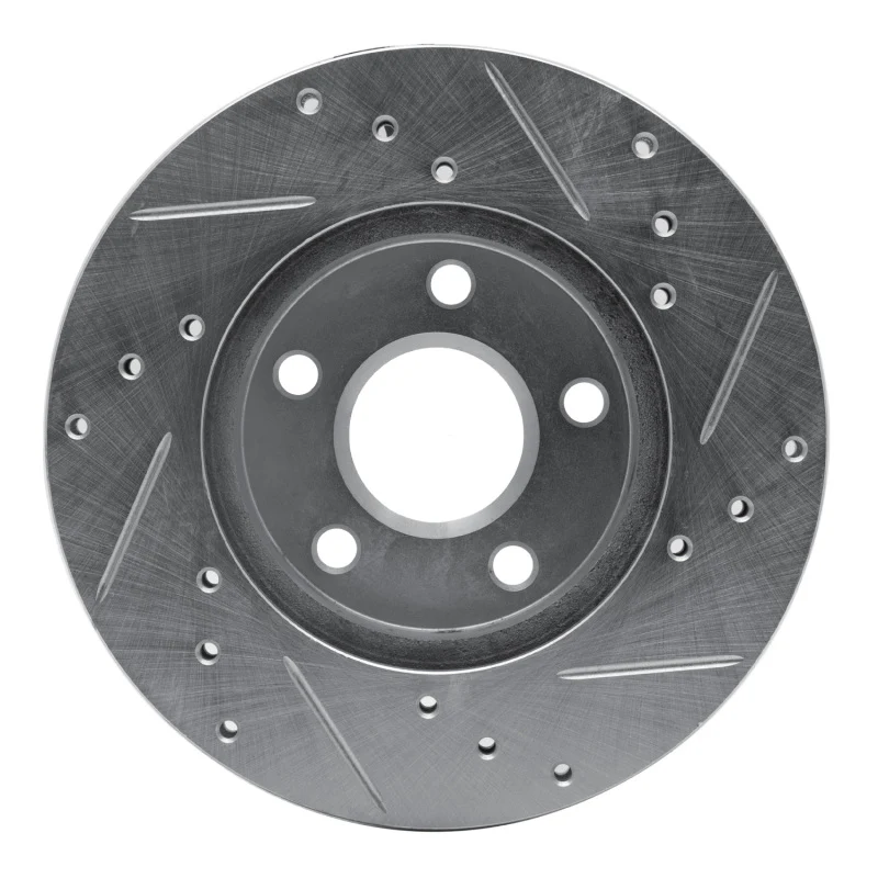 R1 80-89 Buick SKYLARK Front Left Drilled & Slotted Silver Brake Rotor - Image 4