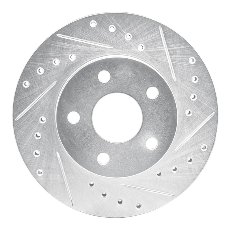 R1 80-89 Buick SKYLARK Front Right Drilled & Slotted Silver Brake Rotor