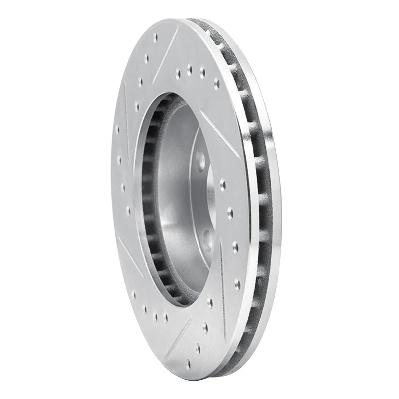 R1 80-89 Buick SKYLARK Front Right Drilled & Slotted Silver Brake Rotor - Image 2