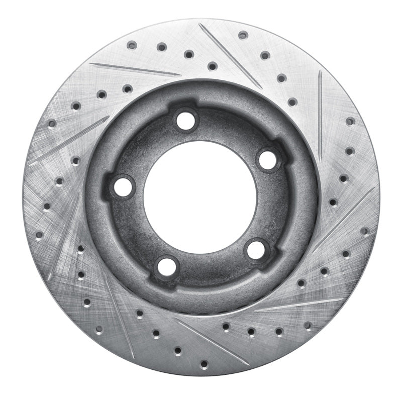 R1 80-93 Dodge W100 Front Left Drilled & Slotted Silver Brake Rotor - Image 4