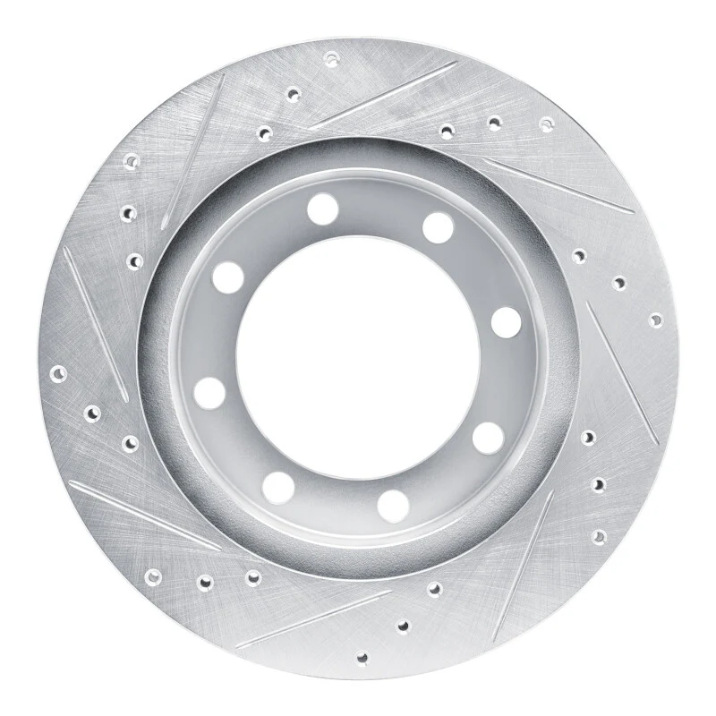 R1 80-93 Dodge W200 Front Right Drilled & Slotted Silver Brake Rotor - Image 5