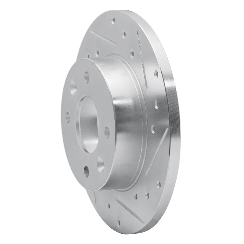 R1 81-83 Renault Fuego Front Right Drilled & Slotted Silver Brake Rotor - Image 5
