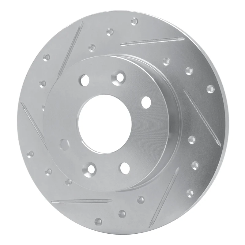 R1 81-83 Renault R18I Front Left Drilled & Slotted Silver Brake Rotor - Image 2