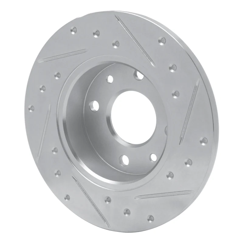 R1 81-83 Renault R18I Front Left Drilled & Slotted Silver Brake Rotor - Image 3
