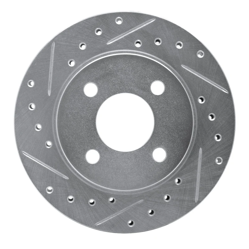 R1 81-87 Chrysler Town & Country Front Left Drilled & Slotted Silver Brake Rotor