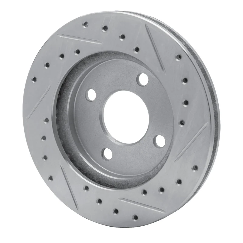 R1 81-87 Chrysler Town & Country Front Left Drilled & Slotted Silver Brake Rotor - Image 3