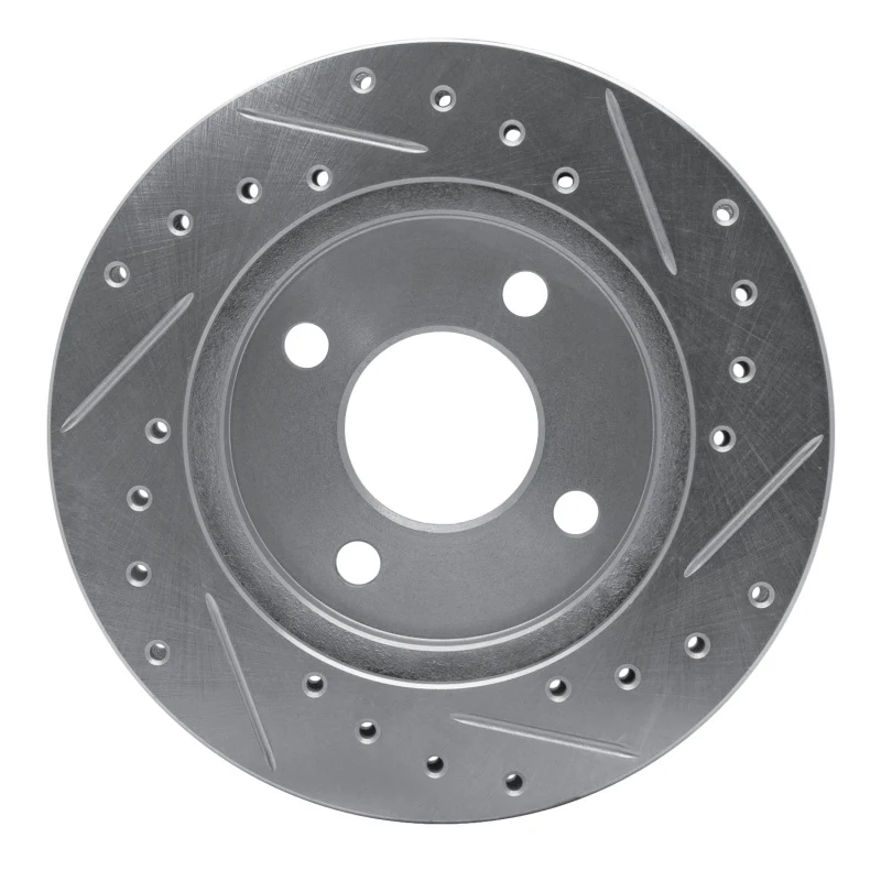 R1 81-87 Chrysler Town & Country Front Left Drilled & Slotted Silver Brake Rotor - Image 5