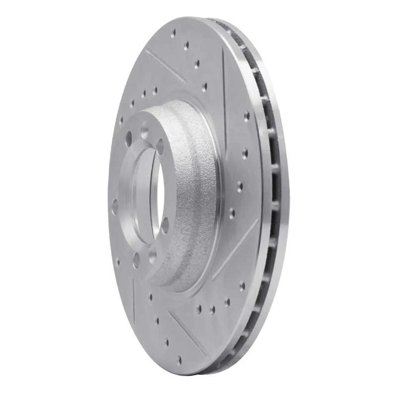 R1 81-89 Alfa Romeo GTV-6 Front Right Drilled & Slotted Silver Brake Rotor - Image 5