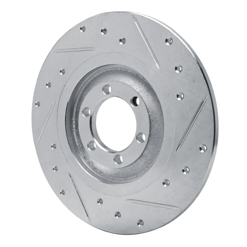 R1 81-89 Alfa Romeo GTV-6 Rear Left Drilled & Slotted Silver Brake Rotor - Image 5