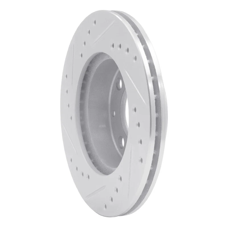 R1 82-83 Honda Civic Hatchback Front Right Drilled & Slotted Silver Brake Rotor - Image 5