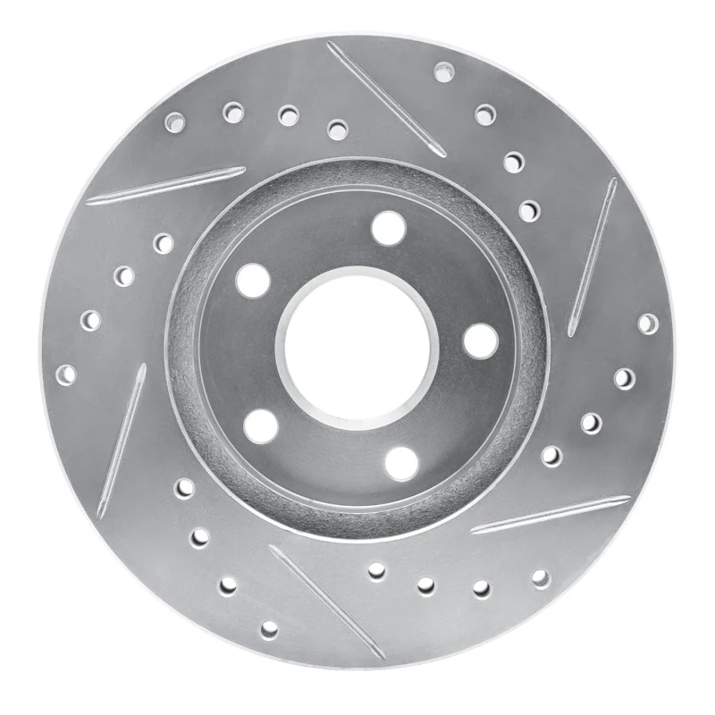 R1 82-84 Buick SKYHAWK Front Left Drilled & Slotted Silver Brake Rotor - Image 2