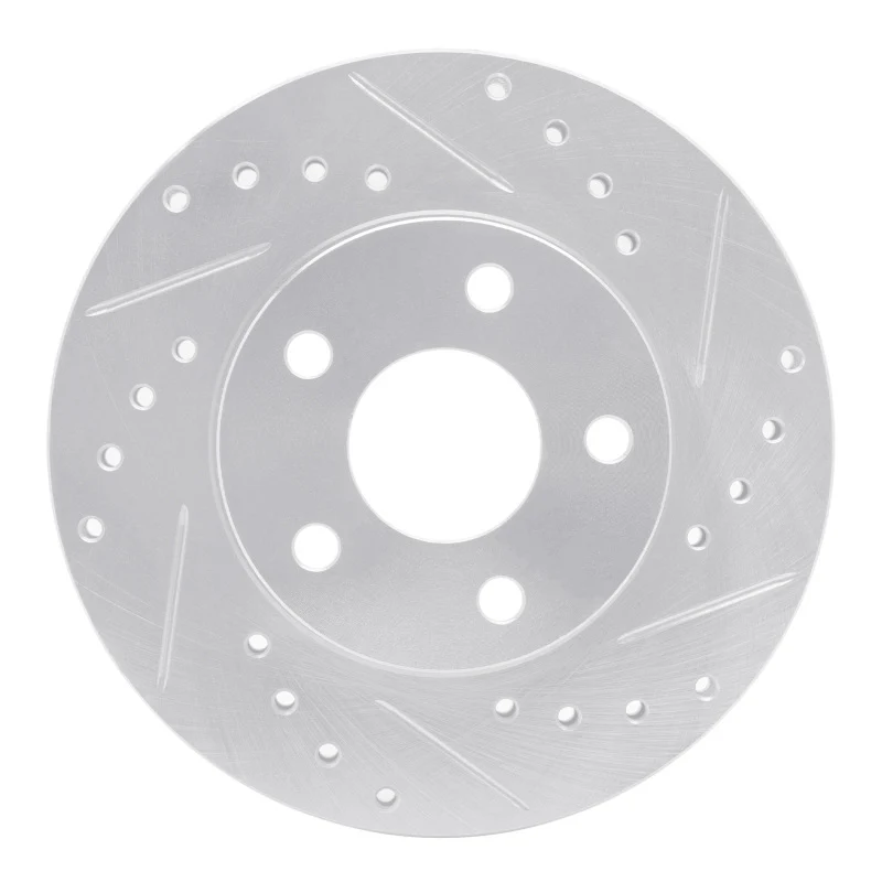 R1 82-84 Buick SKYHAWK Front Right Drilled & Slotted Silver Brake Rotor