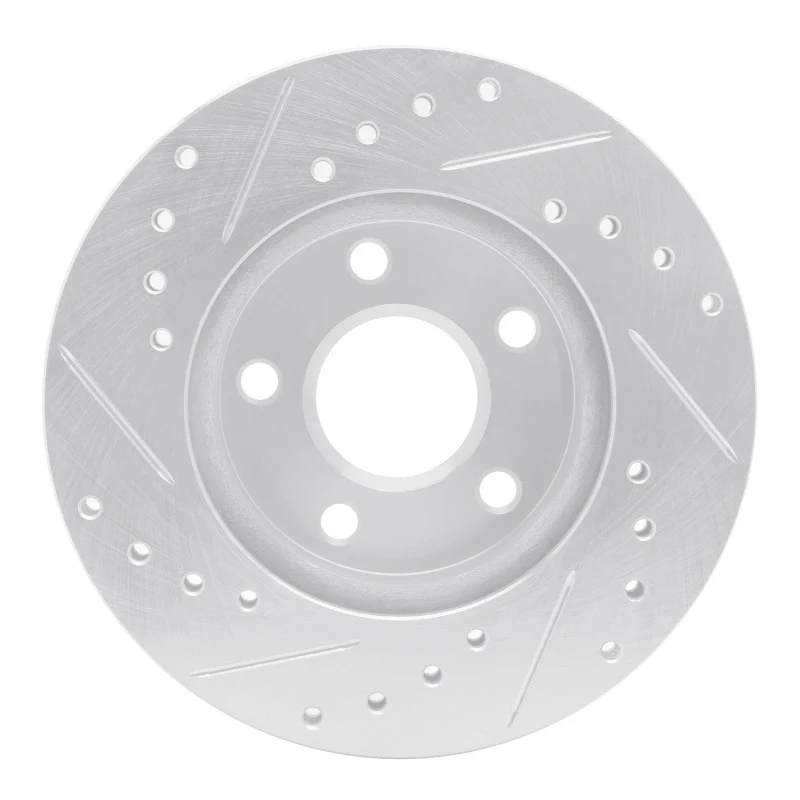 R1 82-84 Buick SKYHAWK Front Right Drilled & Slotted Silver Brake Rotor - Image 5