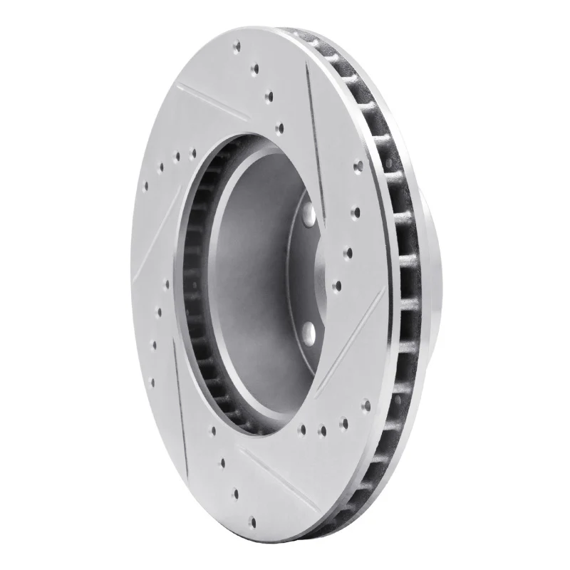 R1 82-86 BMW 735I Front Left Drilled & Slotted Silver Brake Rotor - Image 2