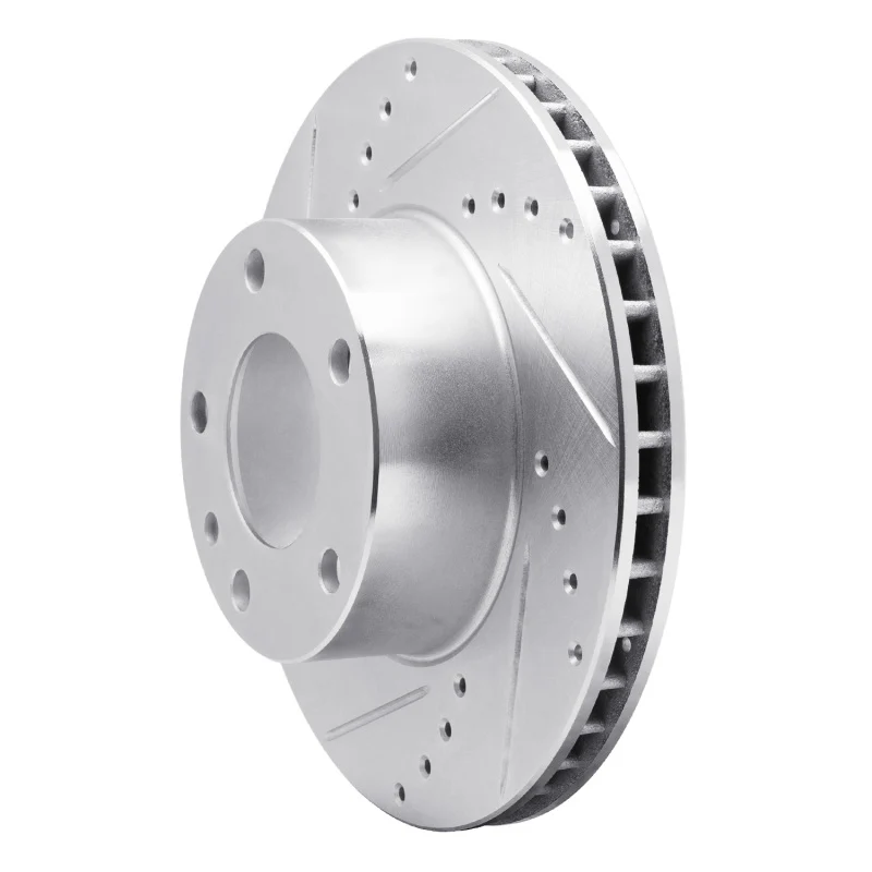 R1 82-86 BMW 735I Front Left Drilled & Slotted Silver Brake Rotor - Image 5