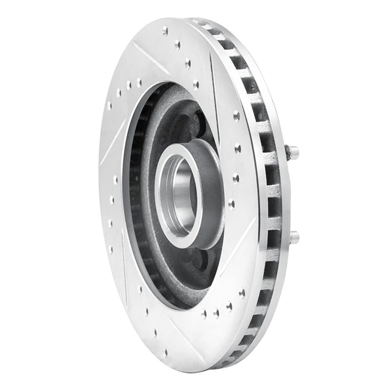 R1 82-87 Ford Mustang Front Left Drilled & Slotted Silver Brake Rotor - Image 3