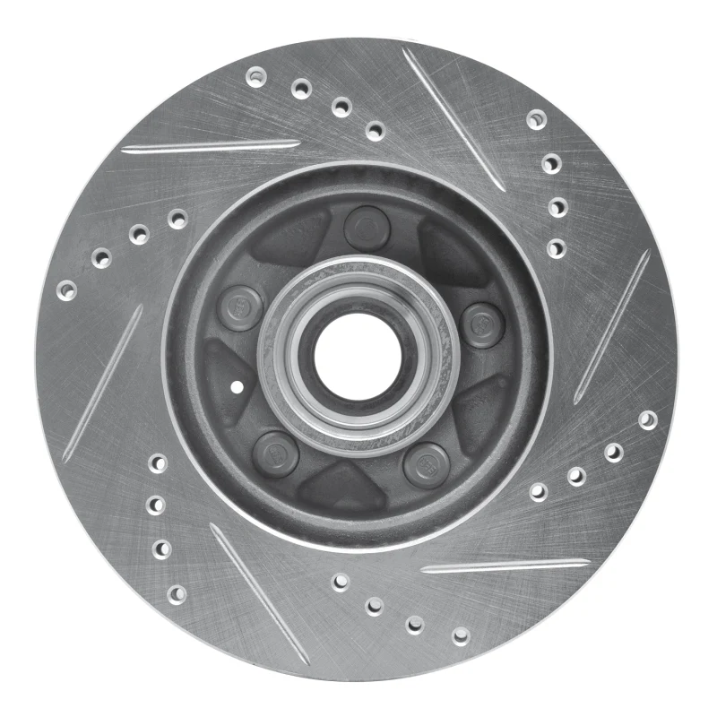 R1 82-87 Volvo 740 Front Left Drilled & Slotted Silver Brake Rotor - Image 5