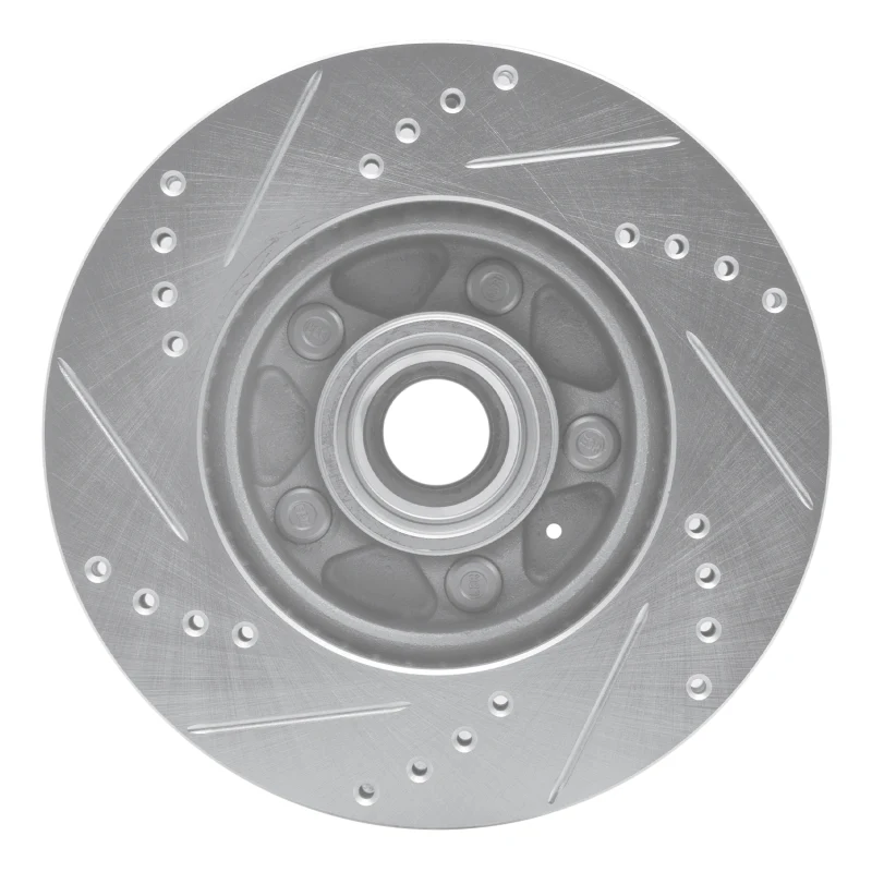 R1 82-87 Volvo 740 Front Right Drilled & Slotted Silver Brake Rotor - Image 3