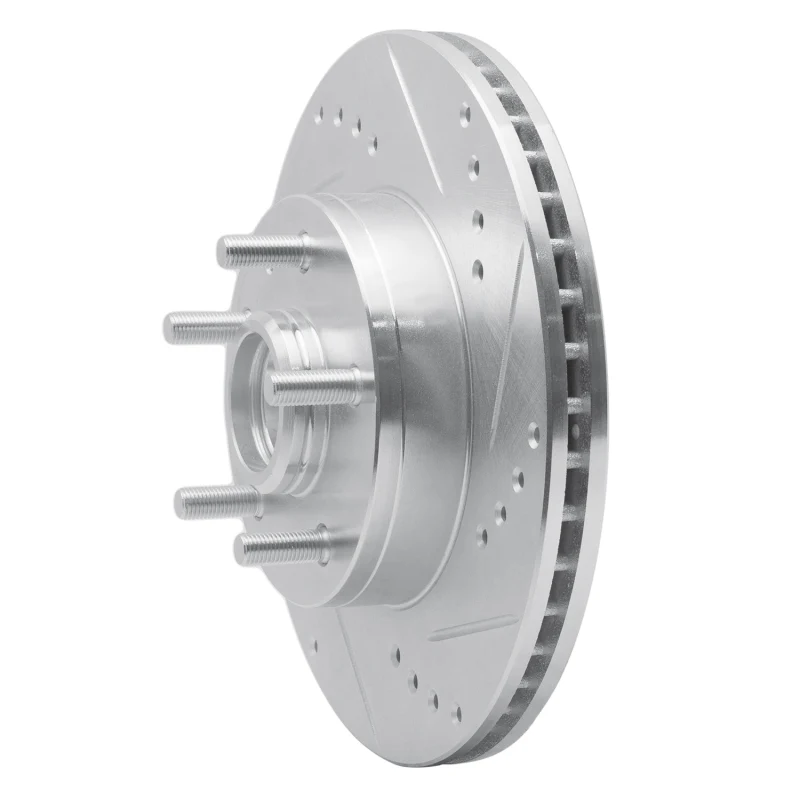 R1 82-87 Volvo 740 Front Right Drilled & Slotted Silver Brake Rotor - Image 4