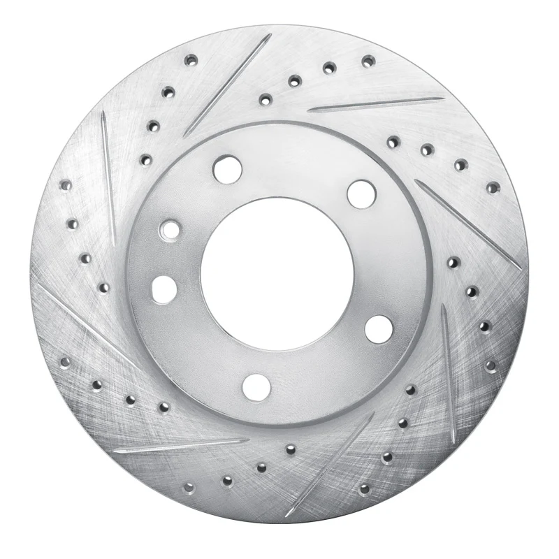 R1 82-88 BMW 524TD Front Left Drilled & Slotted Silver Brake Rotor