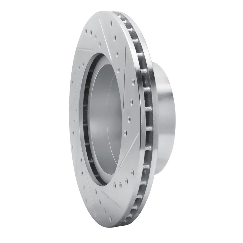 R1 82-88 BMW 524TD Front Left Drilled & Slotted Silver Brake Rotor - Image 5