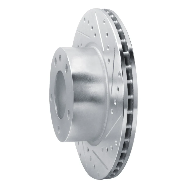 R1 82-88 BMW 528E Front Right Drilled & Slotted Silver Brake Rotor - Image 3