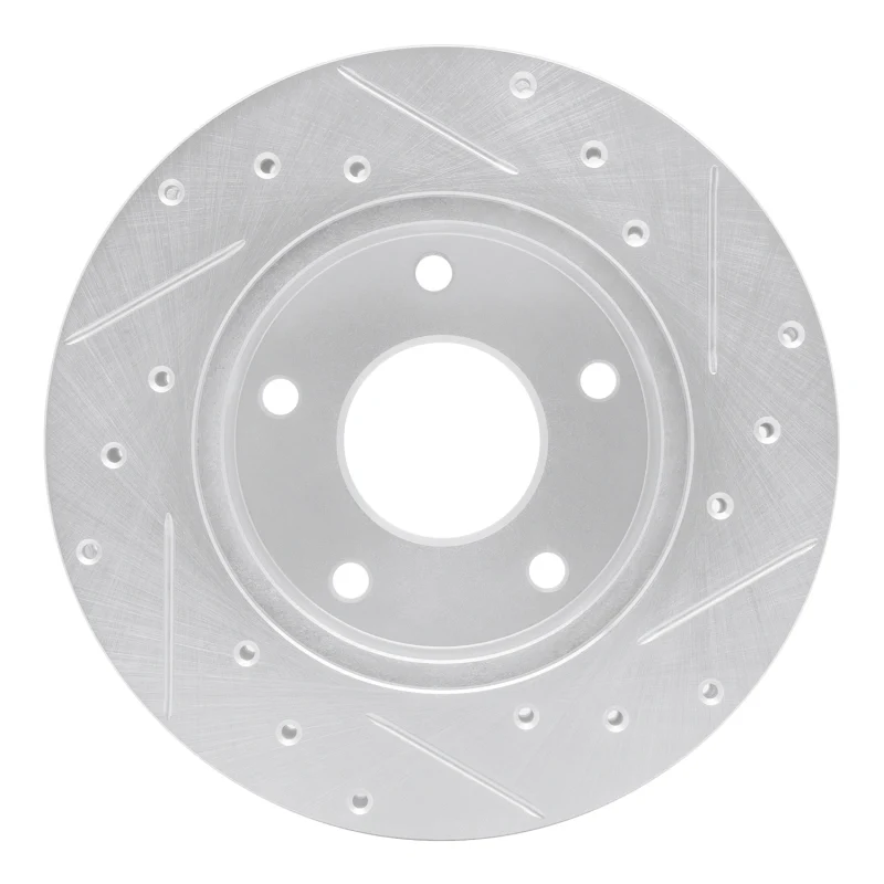 R1 82-88 Chevrolet Camaro Rear Left Drilled & Slotted Silver Brake Rotor - Image 3