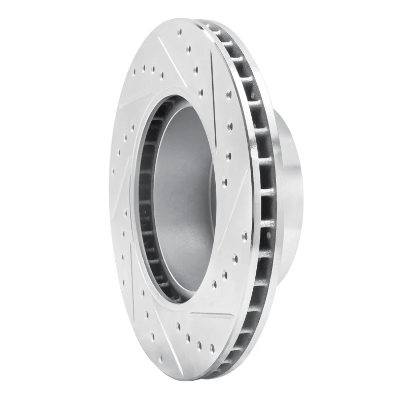 R1 82-89 BMW 535I Front Left Drilled & Slotted Silver Brake Rotor - Image 2