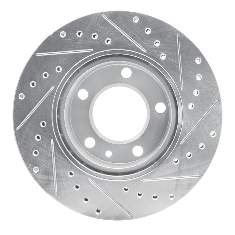 R1 82-89 BMW 535I Front Left Drilled & Slotted Silver Brake Rotor - Image 5
