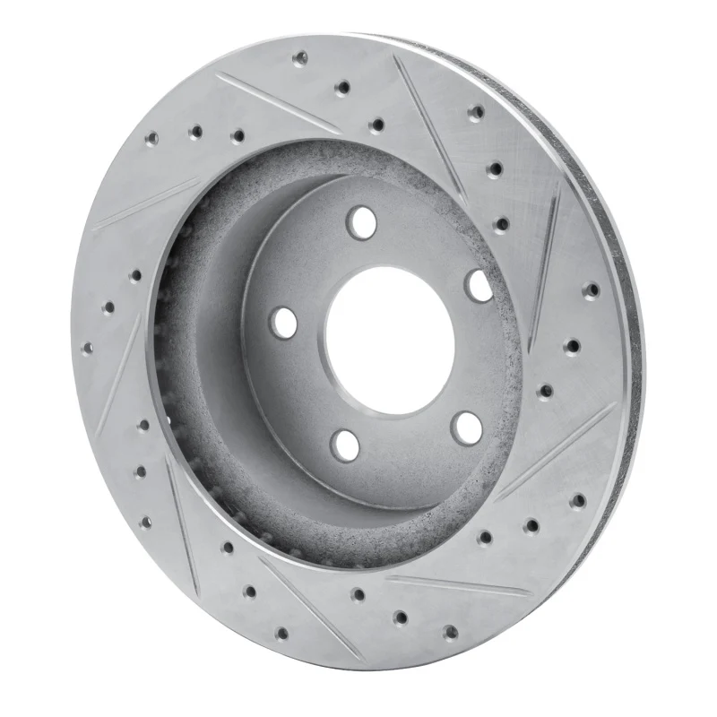 R1 82-90 Ford Mustang Rear Left Drilled & Slotted Silver Brake Rotor - Image 5