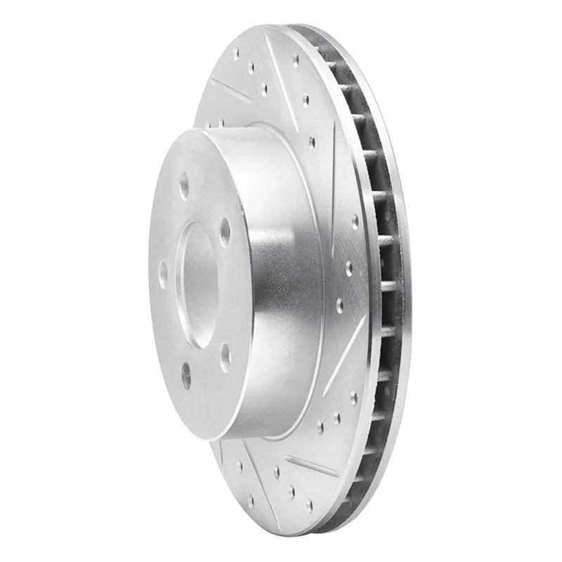 R1 82-90 Ford Mustang Rear Right Drilled & Slotted Silver Brake Rotor - Image 2