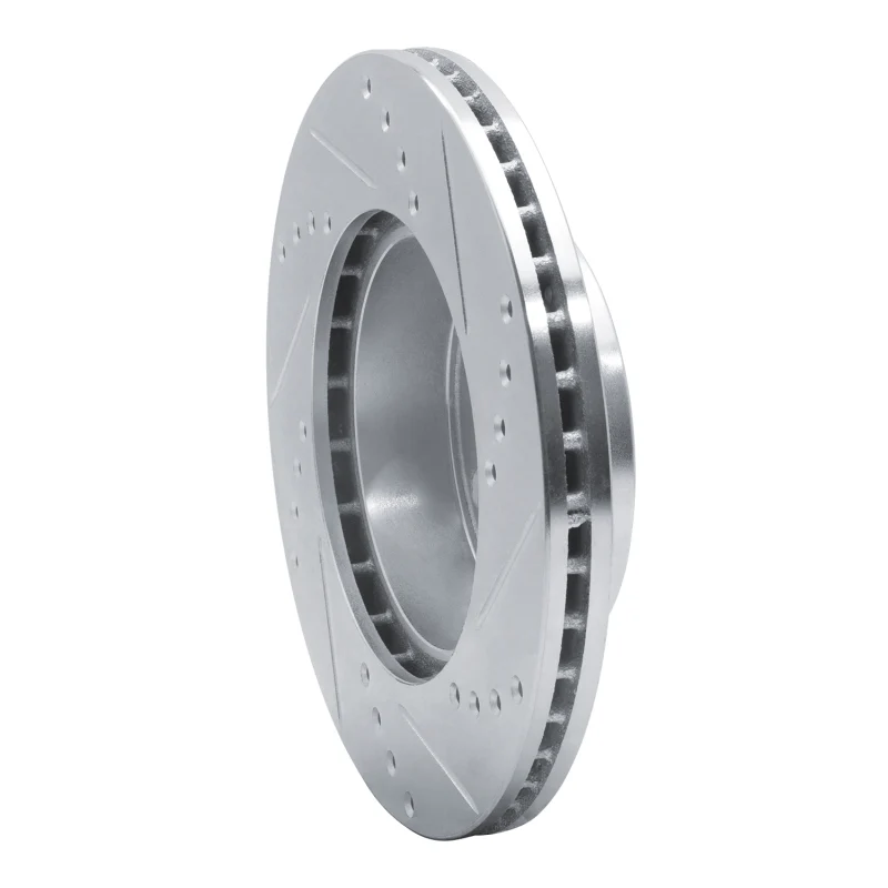 R1 82-90 Volvo 760 Series Front Left Drilled & Slotted Silver Brake Rotor - Image 4