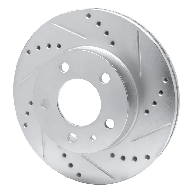 R1 82-90 Volvo 760 Series Front Right Drilled & Slotted Silver Brake Rotor - Image 5