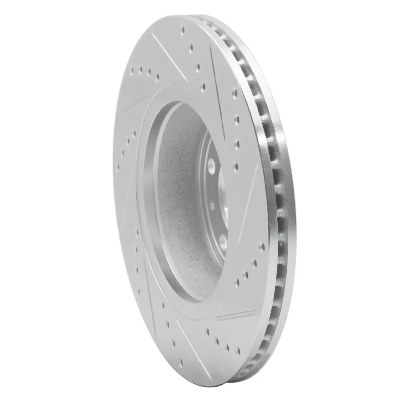 R1 82-92 Volvo 780 Front Left Drilled & Slotted Silver Brake Rotor - Image 2