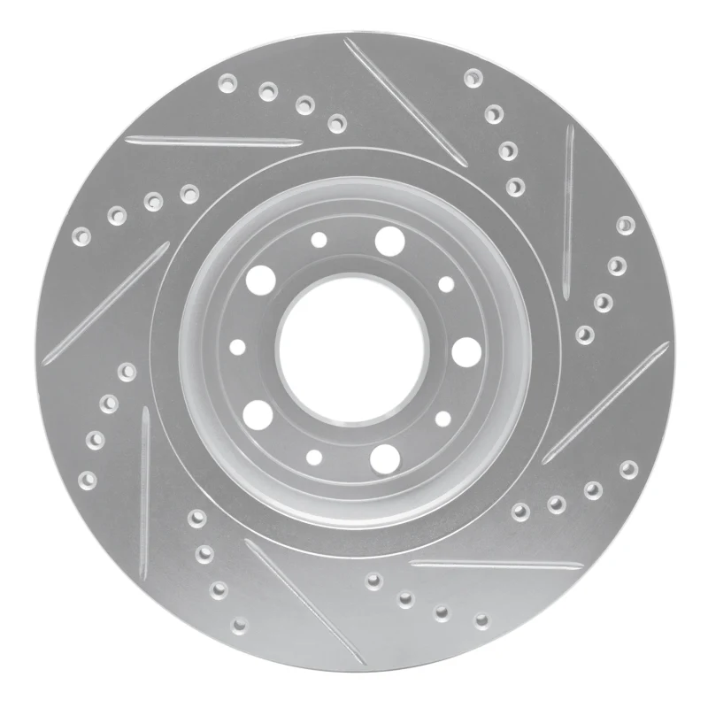 R1 82-92 Volvo 780 Front Left Drilled & Slotted Silver Brake Rotor - Image 4
